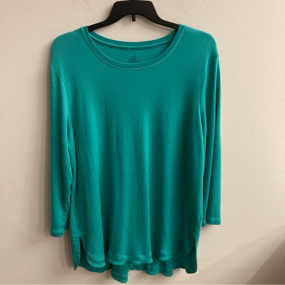 WOOLX Sweaters - WOOLX Women's Green Merino Wool Blair Tunic Long Sleeve Top - Size 1XL